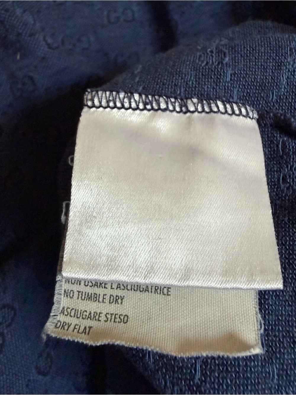 Gucci VTG 07 Navy Blue Logo Jacquard Polo with Contrast Collar